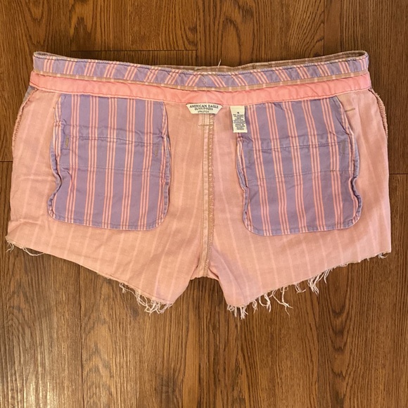 Vintage, pink striped, american eagle shorts, size 4 - Picture 3 of 4
